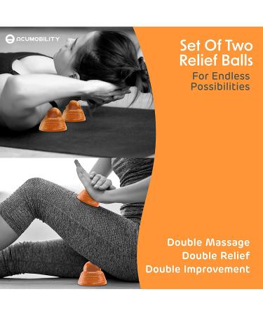 Lacrosse Ball Massage Balls Therapy Trigger Point Roller Foot Yoga - 2 Pack Orange - Buy Online on GoSupps.com
