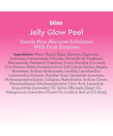 Bliss Jelly Glow Peel 4 oz - Gentle Non-Abrasive Cleanser & Exfoliator with Fruit Enzymes - Vegan & Cruelty-Free - Nourishing and Hydrating Skin Formula - Buy Online on GoSupps.com