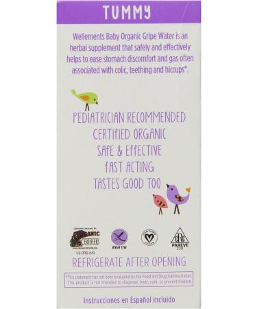 Wellements Organic Gripe Water 4 Fl Oz - Pediatrician Recommended for Infant Stomach Discomfort - Buy Online on GoSupps.com