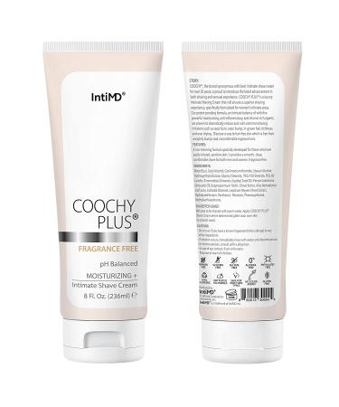 Fragrance-Free Coochy Plus Intimate Shaving Cream - Rash-Free, Prevents Razor Burns & Ingrown Hairs - 8oz - Buy Online on GoSupps.com