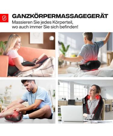 Shiatsu Neck Massage Device with Heat - Back & Shoulder Relief | Neck Relaxer | EU Plug - Buy Online on GoSupps.com