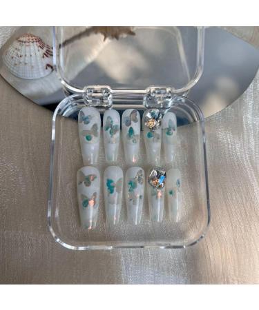 Temperament-enhancing manicure hand-wearing a frosted white butterfly product.(XS) - Buy Online on GoSupps.com