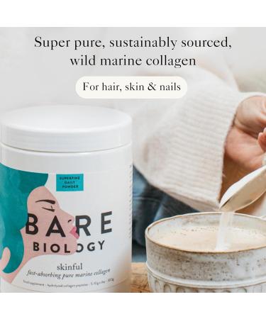 Bare Biology Skinful Marine Collagen Powder - Premium Quality Peptide Supplements for Women & Men | 300g/60 Servings - Buy Online on GoSupps.com