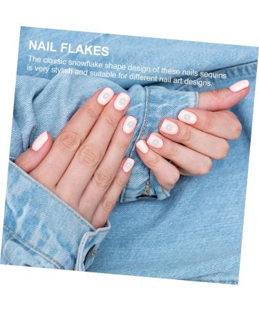 Mikinona 2 Boxes Nail Art Accessories Manicure Snowflakes Flakes Decor Snowflake Nail Art Snowflake Sequins Nail Art Supplies Artificial Flake Beads 3d Christmas Adhesive Tape White - Buy Online on GoSupps.com