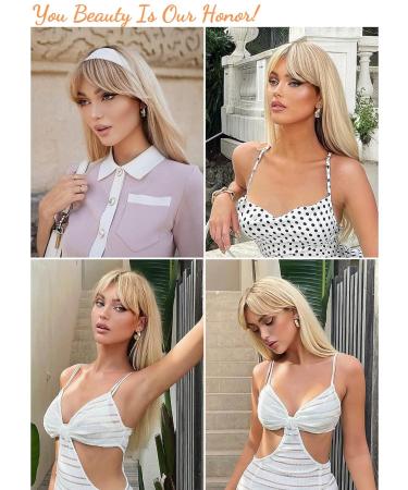 Shop Honybia Long Blonde Wig with Pony - Ombre Dark Root Wavy Synthetic Heat-Resistant Hair for Everyday Party & Cosplay - Buy Online on GoSupps.com