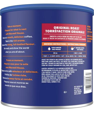 Maxwell House Medium Original Roast Ground Coffee 864 gr Tin (Pack of 6) - Buy Online on GoSupps.com