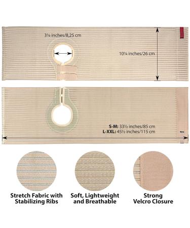 ORTONYX Abdominal Ostomy Belt for Men & Women - Adjustable Post-Operative Support for Colostomy & Ileostomy Surgery | Beige S-M (32-36 - Buy Online on GoSupps.com