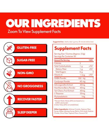 NOKT Sleep Gummies - Tart Cherry & Vegan Melatonin Sugar-Free Gluten-Free Nutritional Supplement 30 Gummies Tart Cherry Flavor Gummy Form Deep Restorative Sleep Support - Buy Online on GoSupps.com