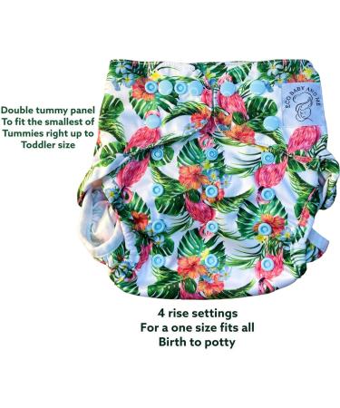 Eco Baby & Me Washable Ai2 Reusable Cloth Nappy - Bamboo Inserts, One Size (Tropical Paradise) - Buy Online on GoSupps.com