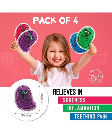 Kids Ice Packs - Small Hot and Cold Therapy Gel Beads for Pain-Relief and Injuries - Reusable Ghost Shaped Design (4-Count) - Buy Online on GoSupps.com