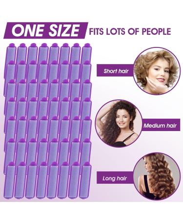 56 Pieces Sponge Curlers - No Heat Foam Hair Rollers for All Hair Lengths - Soft 15mm Curlers with Pintail Comb - Purple - Buy Online on GoSupps.com