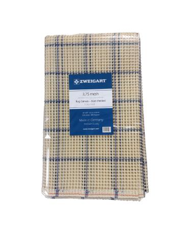 Zweigart Rug Canvas for Locker Hook or Latch Hook 3.75 Mesh 36''x60'' Blue Grid, multicolor, 1136/146B