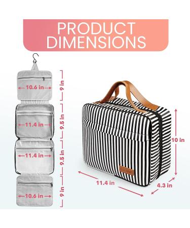 Waterproof Travel Toiletry Bag with Hanging Hook - Black | Organizer for Men and Women - Makeup and Bathroom Accessories - Buy Online on GoSupps.com