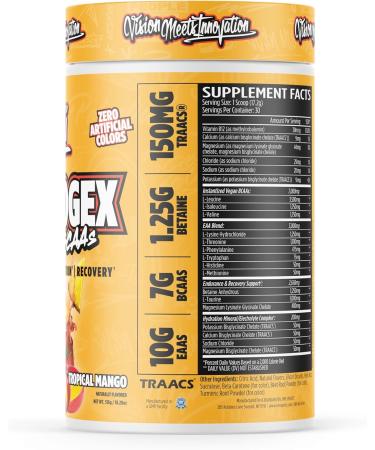 Aminogex Ultra | BCAA Powder | Amino Acids + Betaine and Glutamine | Amino Acid Post Workout Recovery Drink | Intra Workout Drink with Electrolytes | (30 Servings) (Tropical Mango, 18.2 ounces) - Buy Online on GoSupps.com