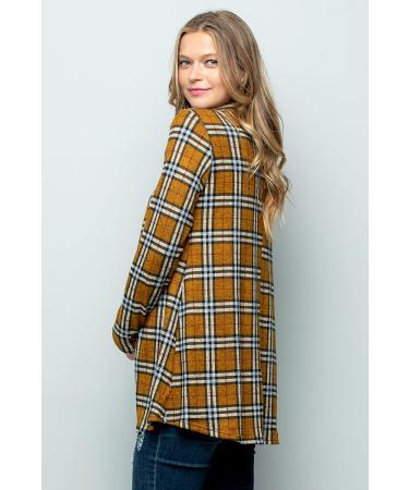 Bump Maternity Knit Sweater - High Neck Shawl Collar Tunic Top (Made in USA) - Mustard/Black - Size M - Buy Online on GoSupps.com