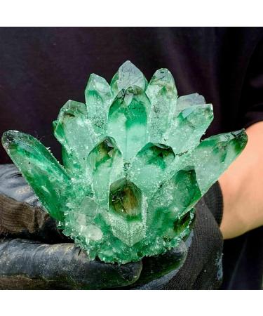 400-500g Green Phantom Quartz Crystal Cluster Specimen Suitable for Home Crystal Cluster - Buy Online on GoSupps.com