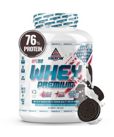 AS American Supplement | Premium Whey Protein | Protein Drink | Muscle Gain | Pure Protein WPC80 | L-Glutamine | Kyowa Quality (900 g Oreo/Black Biscuits)