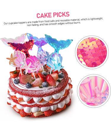 Toyvian 24 Pcs Cake Decoration Sequin Mermaid Cupcake Topper Mermaid Birthday Decorations Mermaid Tail Cake Topper Under The Sea Cupcake Topper Mermaid Party Cake Accessories Ocean Cloth - Buy Online on GoSupps.com