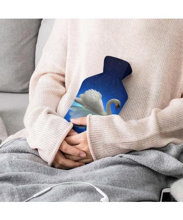 White Swan Hot Water Bottle with Plush Cover - 26.5x15.3cm Bed Warmer for Adults & Children - International Shipping Available - Buy Online on GoSupps.com