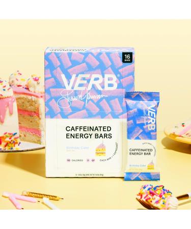 Verb Energy Birthday Cake Snack Bars - Keto Vegan Gluten-Free 110-Calorie Energy Bars with Organic Green Tea - 16 Count - Buy Online on GoSupps.com