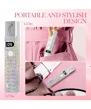 Ranrose Handheld UV Light for Gel Nails - 3W Rechargeable Mini Nail Dryer & Display Screen - Silver Diamond LED Nail Lamp for Salon & Home DIY - Buy Online on GoSupps.com