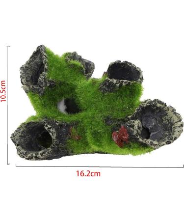 Buy Aquarium Rock Cave Decoration with Green Grass | Larnel Hide & Harz Accessories for Stunning Aquariums - Buy Online on GoSupps.com