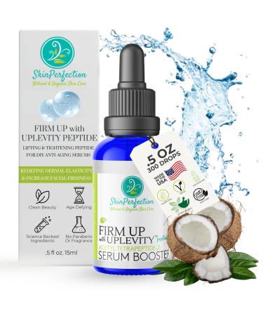 Skin Perfection Uplevity Anti-Aging Tightening Peptide Serum Booster Firming Peptide Increase Elasticity Add to Any Moisturizer for Added Effectiveness Against Sagging Acetyl Tetrapeptide-2