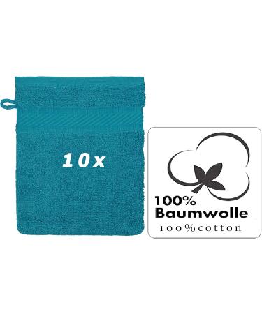 Buy Betz 10-Piece Terry Cloth Wash Gloves Set - 100% Cotton Petrol | Size 16x21 cm - International Shipping Available - Buy Online on GoSupps.com