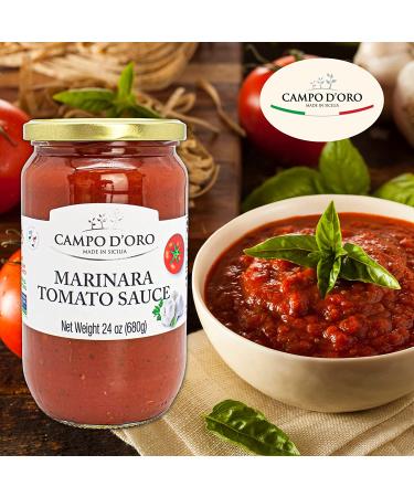 Campo D'Oro Marinara Tomato Sauce 24oz | Italian Pasta Sauce with Garlic & Herbs | Ready Meal | Made in Italy - Buy Online on GoSupps.com