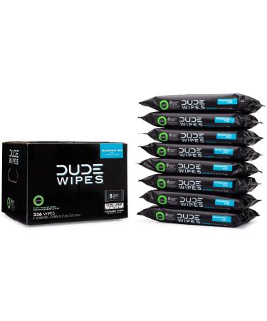 DUDE Flushable Wipes, Upgrade From Baby Wipes, Fragrance Free Wet Wipes, 42 Count, (Pack of 8)