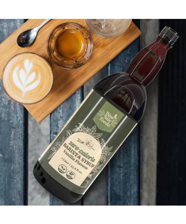 Blue Nile Foods Barista Vanilla Coffee Syrup Calorie/Sugar Free Syrup Keto Friendly Vanilla Syrup Sugar Free Coffee Syrups for Coffee Drinks - Hot/Iced 1L - Buy Online on GoSupps.com
