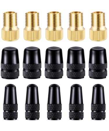 15 Pieces Cycling Tire Tools, Include Presta to Schrader Adapter Bike Valve Adapter Bicycle Tire Valve Converter, Presta Valve Cap, Schrader Valve Cap, Suitable for Cars