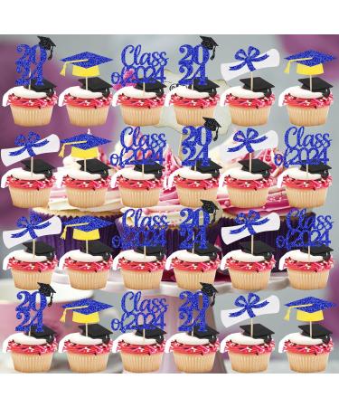 Blue 2022 Class Of 2022 Cupcake Toppers for 2022 Graduation Decorations - Buy Online on GoSupps.com
