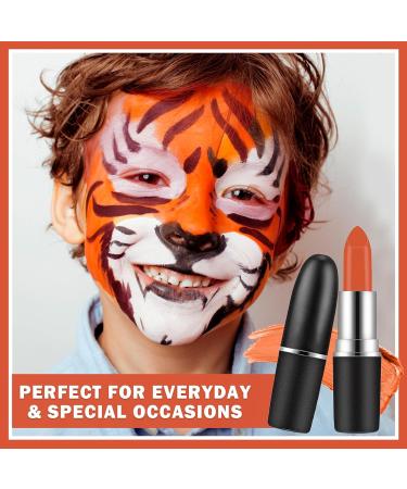 Neon Orange Face Paint Stick | Sports Eye Black Skeleton Clown Zombie & Vampire Makeup - Ideal for Halloween & Cosplay - Buy Online on GoSupps.com