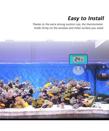 DIFCUL Waterproof Aquarium Thermometer - Digital LCD for Freshwater & Saltwater Aquariums | Accurate Temperature Monitoring - Buy Online on GoSupps.com
