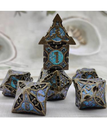 GIUADKXD Metal DND Dice Set - Rolling Blue Polyhedral Dice for D&D, Trpg, MTG - Game Accessories by Gunlan-1 - Buy Online on GoSupps.com