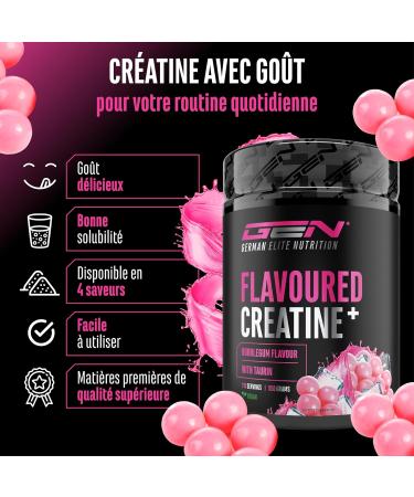  GEN GERMAN ELITE NUTRITION Flavored Creatine Powder - 550g - Creatine Monohydrate + L-Taurine - Flavored Micronized Creatine - Sugar-Free & Excellent - Buy Online on GoSupps.com