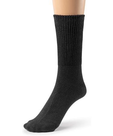 Silky Toes Women's Bamboo Diabetic Crew Socks 3-Pack - Black, Plus Sizes 9-11 - Buy Online on GoSupps.com