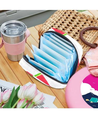 Watermelon Pattern Menstruation Pad Bag with Zipper | Women's Tampon & Napkin Collection Bag | Stylish & Functional Storage for Girls - Buy Online on GoSupps.com
