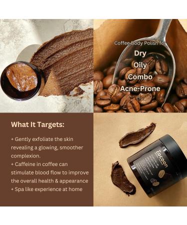 Cocoon Dak Lak Coffee Body Polish | Vegan Exfoliating Scrub with Coconut & Shea Butter | Smooth Skin Reduces Stretch Marks & Acne | Perfect Gift for Coffee Lovers (6.76 fl oz - Buy Online on GoSupps.com