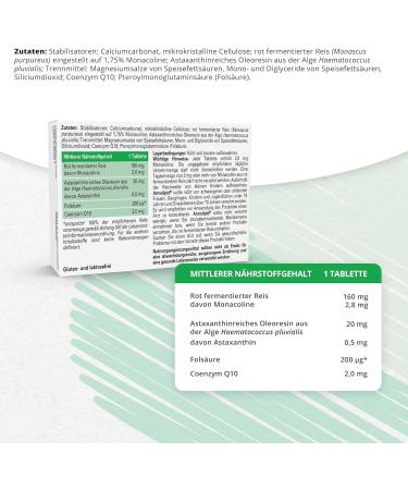 Armolipid Dietary Supplements - Red Fermented Rice Folic Acid Coenzyme Q10 & Astaxanthin - 30 Tablets for Optimal Heart Health - Buy Online on GoSupps.com