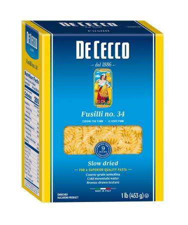 De Cecco Semolina Pasta, Fusilli No.34, 1 Pound (Pack of 5) 16 Ounce (Pack of 5)