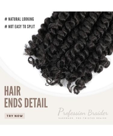 10 Inch Pre-Twisted Passion Twist Crochet Hair 7 Packs - Short Pre-looped Braids in 1B Natural Black - Pack of 7 - Buy Online on GoSupps.com