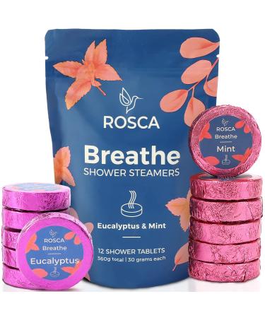 Pack of 12 Eucalyptus & Mint Shower Steamers Set - Aromatherapy Essential Oil Scented Shower Bombs, Tablets, or Fizzies - Everyday Self Care Gift for Women and Men by Rosca - Buy Online on GoSupps.com