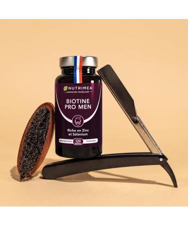 Beard & Hair Growth Complex - With Biotin Selenium Zinc & Organic Pumpkin Seed - Against Hair Loss and Baldness - Promotes Beard Growth - Nutrimea - Made in France - Buy Online on GoSupps.com