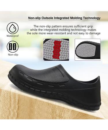 Croc Nonslip Chef Shoes for Men - Water Proof Work Shoes for Kitchen & Garden - Comfortable Nursing Clogs for Indoor & Outdoor Use - Black, Size 7.5 - Buy Online on GoSupps.com