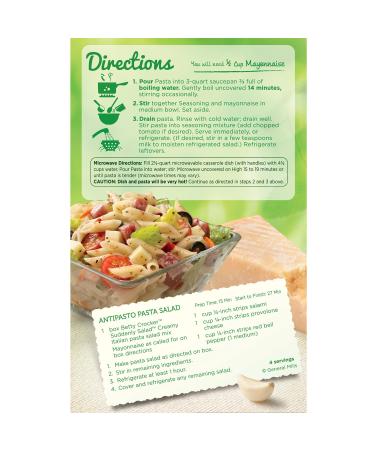 Betty Crocker Suddenly Creamy Italian Pasta Salad Mix 8.3 oz - Pack of 6 - Buy Online on GoSupps.com
