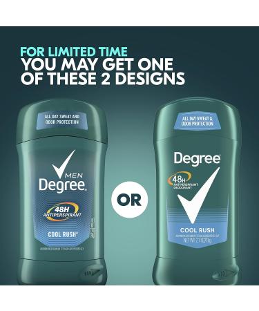 Degree Men Original Antiperspirant Deodorant 48-Hour Odor Protection Cool Rush Mens Deodorant Stick 2.7 oz 2 Count (Pack of 2) Cool Rush 5.4 Ounce (Pack of 2) - Buy Online on GoSupps.com