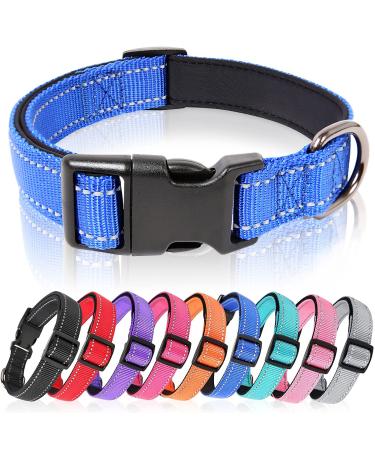 Heele dog collar dog collar made of nylon reflective collar dog with soft neoprene padded for puppies small medium large dogs royal blue l l: long 40-66 cm (1 Pack) royal blue
