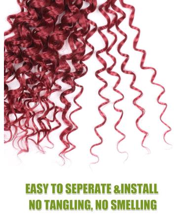Gogo Curl Crochet Hair 12 Inch 7 Packs Short Burgundy Curly for Black Women - Water Wave Deep Wave Beach Curl Synthetic Hair Extensions - Buy Online on GoSupps.com